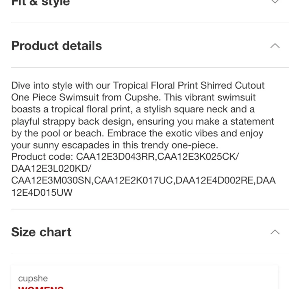Cupshe brand new